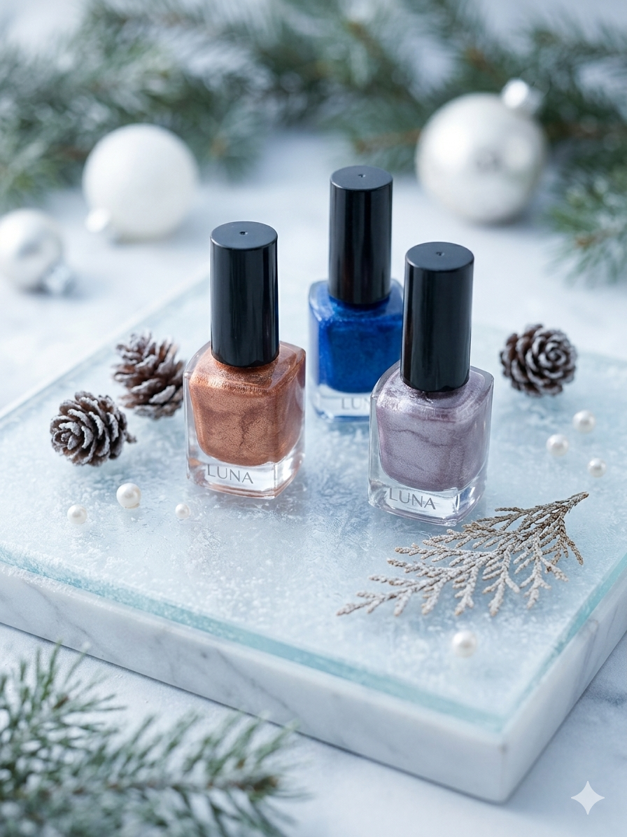 Luxury LUNA Shimmer Nail Polish Set – Metallic Glitter Shades