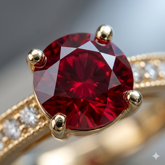 Luxury Red Crystal Gold Ring