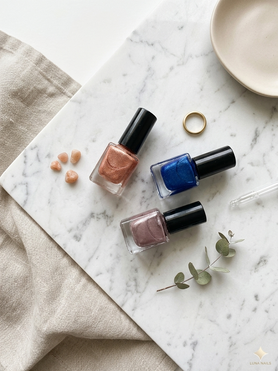 Luxury LUNA Shimmer Nail Polish Set – Metallic Glitter Shades