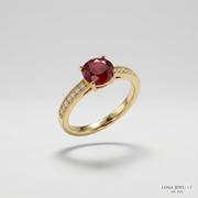 Luxury Red Crystal Gold Ring