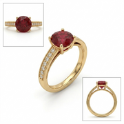 Luxury Red Crystal Gold Ring