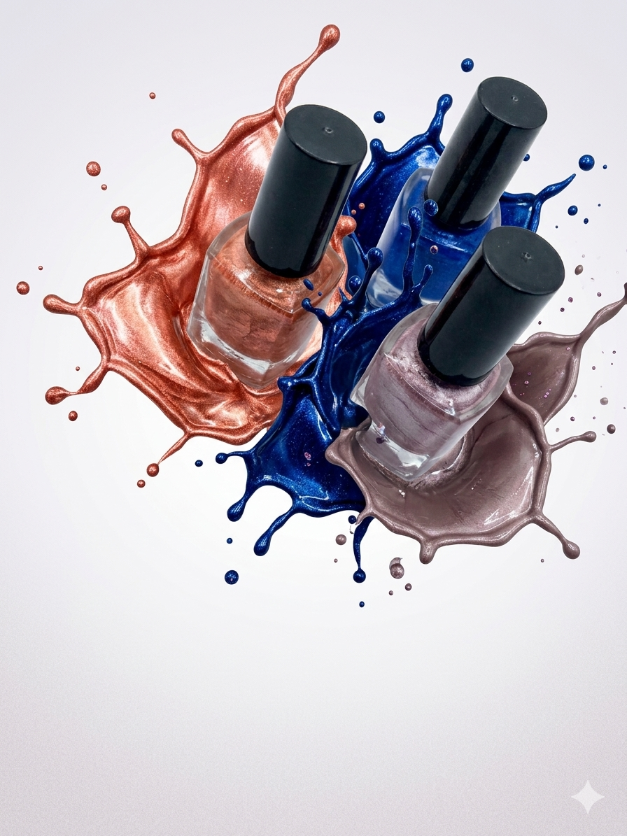 Luxury LUNA Shimmer Nail Polish Set – Metallic Glitter Shades