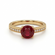 Luxury Red Crystal Gold Ring