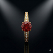 Luxury Red Crystal Gold Ring